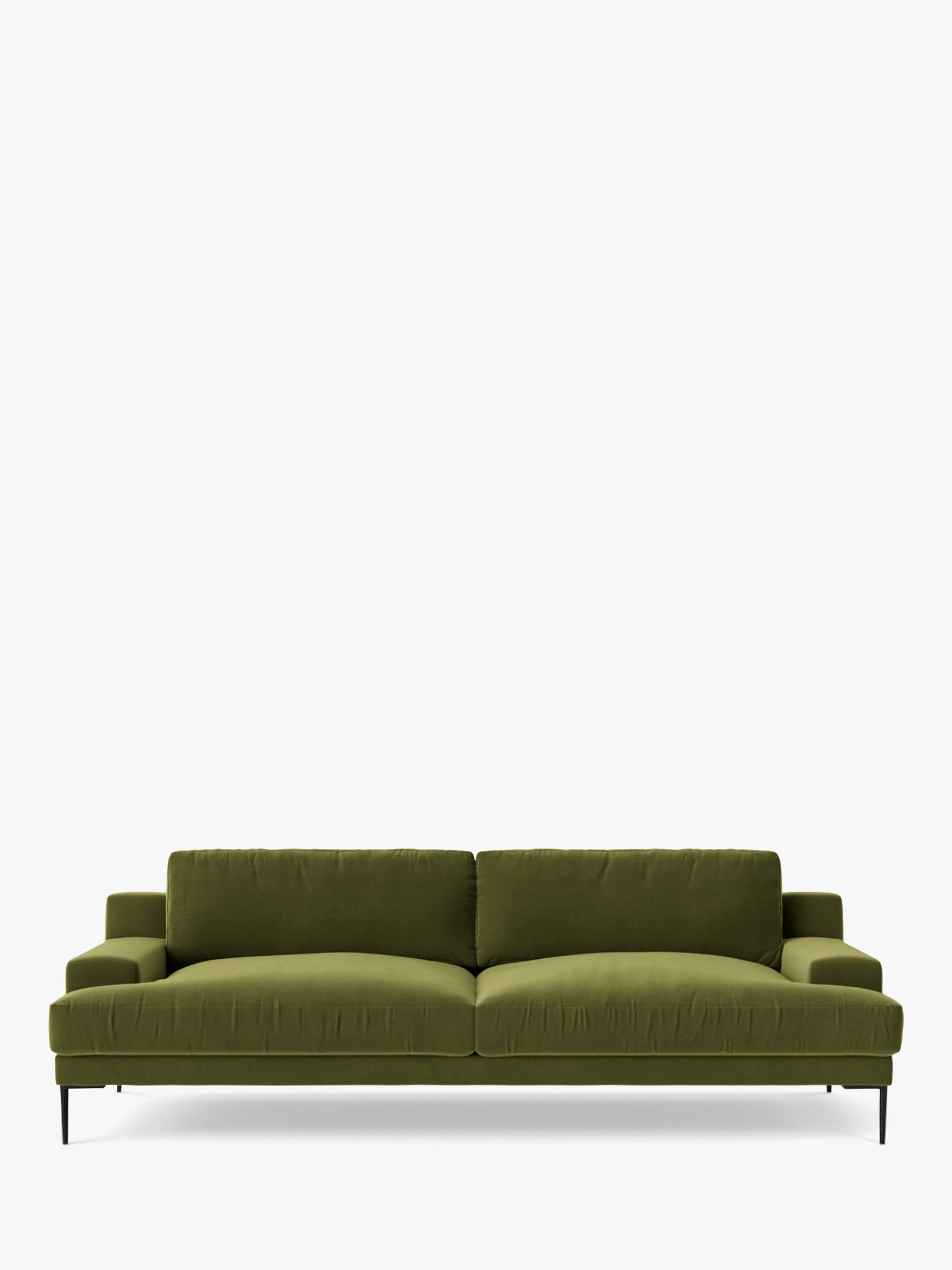 Almera Range, Swoon Almera Large 3 Seater Sofa, Metal Leg, Easy Velvet Fern
