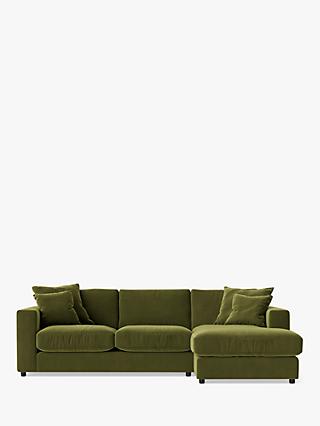 Althaea Range, Swoon Althaea Grand 4 Seater RHF Corner Sofa, Easy Velvet Fern