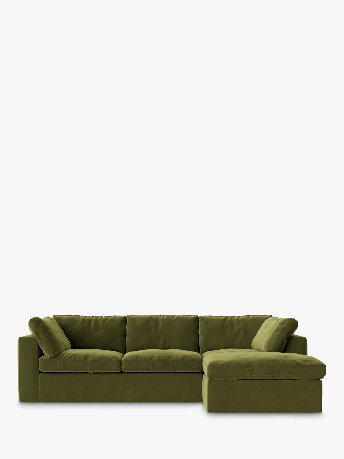 Seattle Range, Swoon Seattle Grand 4 Seater RHF Chaise End Sofa, Easy Velvet Fern