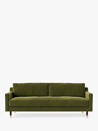 Rieti Range, Swoon Rieti Large 3 Seater Sofa, Easy Velvet Fern