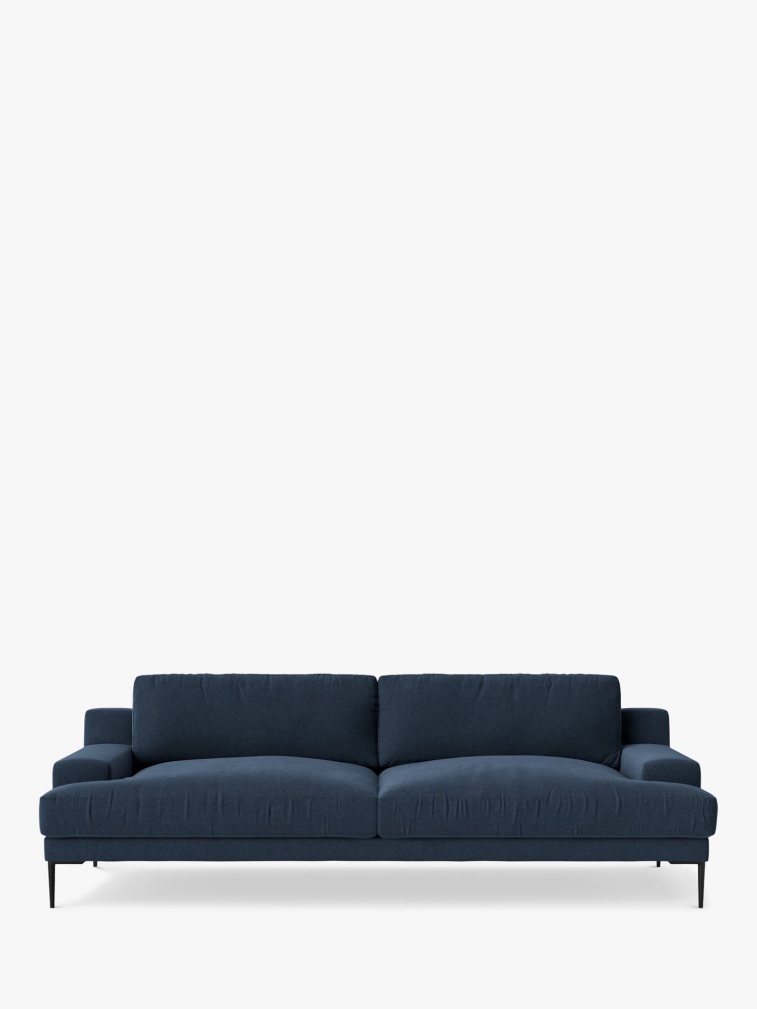 Almera Range, Swoon Almera Large 3 Seater Sofa, Metal Leg, Smart Wool Indigo
