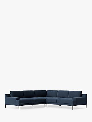 Almera Range, Swoon Almera 5 Seater Corner Sofa, Metal Leg, Smart Wool Indigo