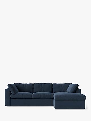Seattle Range, Swoon Seattle Grand 4 Seater RHF Chaise End Sofa, Smart Wool Indigo