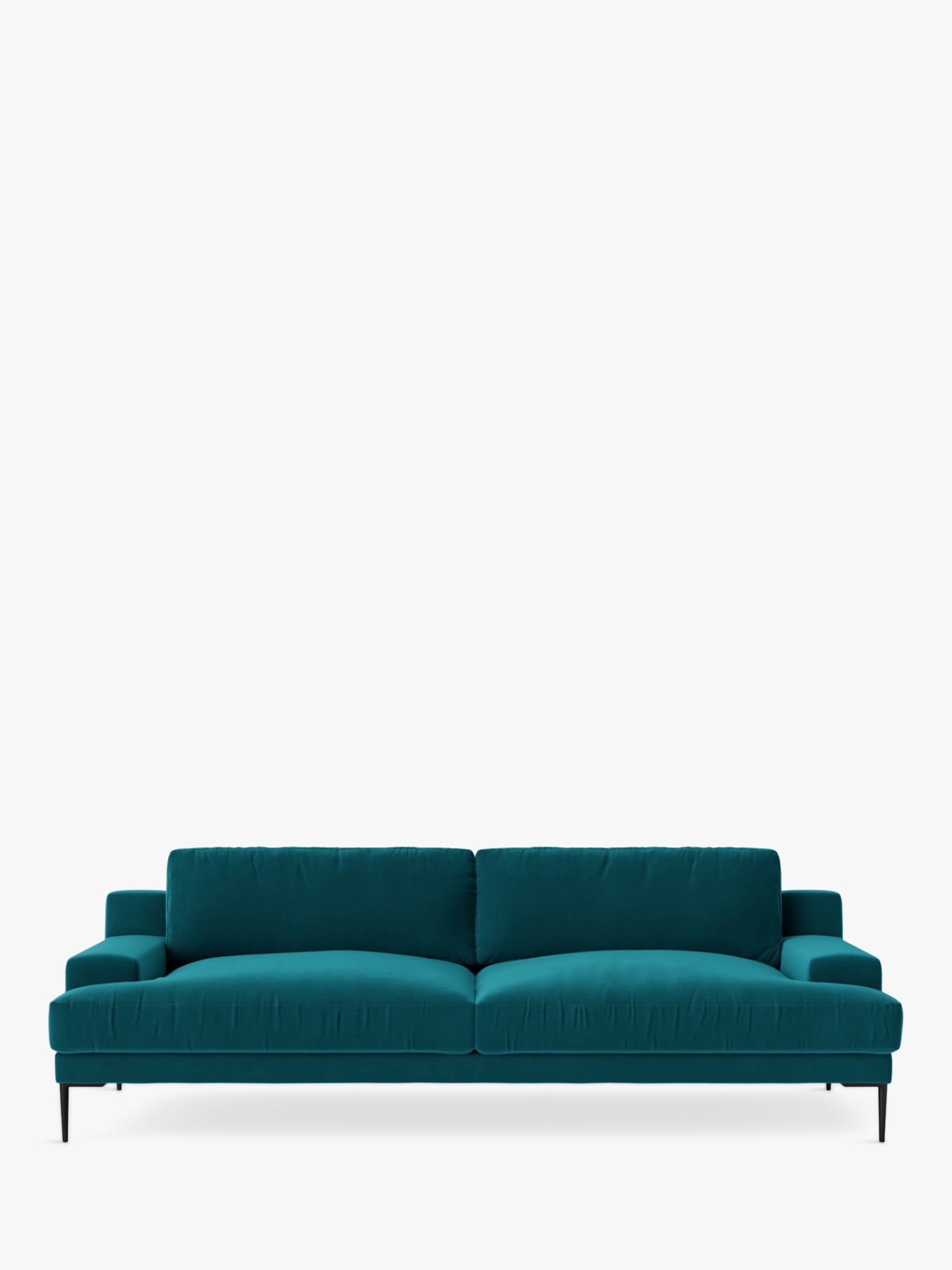 Almera Range, Swoon Almera Large 3 Seater Sofa, Metal Leg, Easy Velvet Kingfisher