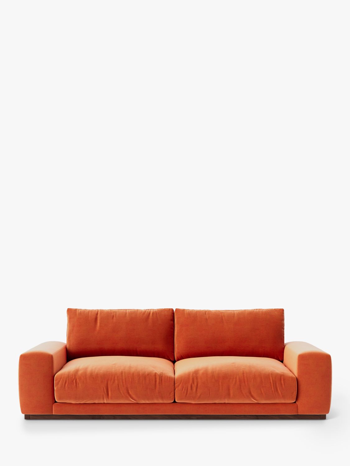 Denver Range, Swoon Denver Large 3 Seater Sofa, Easy Velvet Burnt Orange