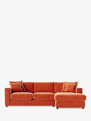 Althaea Range, Swoon Althaea Grand 4 Seater RHF Corner Sofa, Easy Velvet Burnt Orange