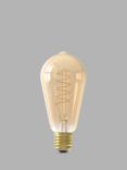 Calex 3.8W LED Curly Filament Dimmable ST64 Bulb, Gold