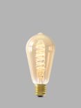 Calex 3.8W LED Curly Filament Dimmable ST64 Bulb, Gold