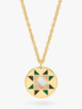 Estella Bartlett Patchwork Enamel Pendant Necklace, Gold