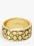 Coach Engraved Signature C Crystal Ring, Golden Shadow