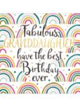 Woodmansterne Rainbows Fabulous Grandaughter Birthday Card