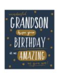 Woodmansterne Gold Spot Wonderful Grandson Birthday Card