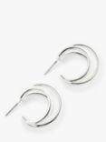 John Lewis Polished Triple Hoop Earrings, Silver