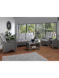 Desser Turin Rattan Striped 5-Seater Lounging Table & Chairs Set, Duke Grey