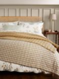 John Lewis Gingham Quilted Bedspread, Mustard