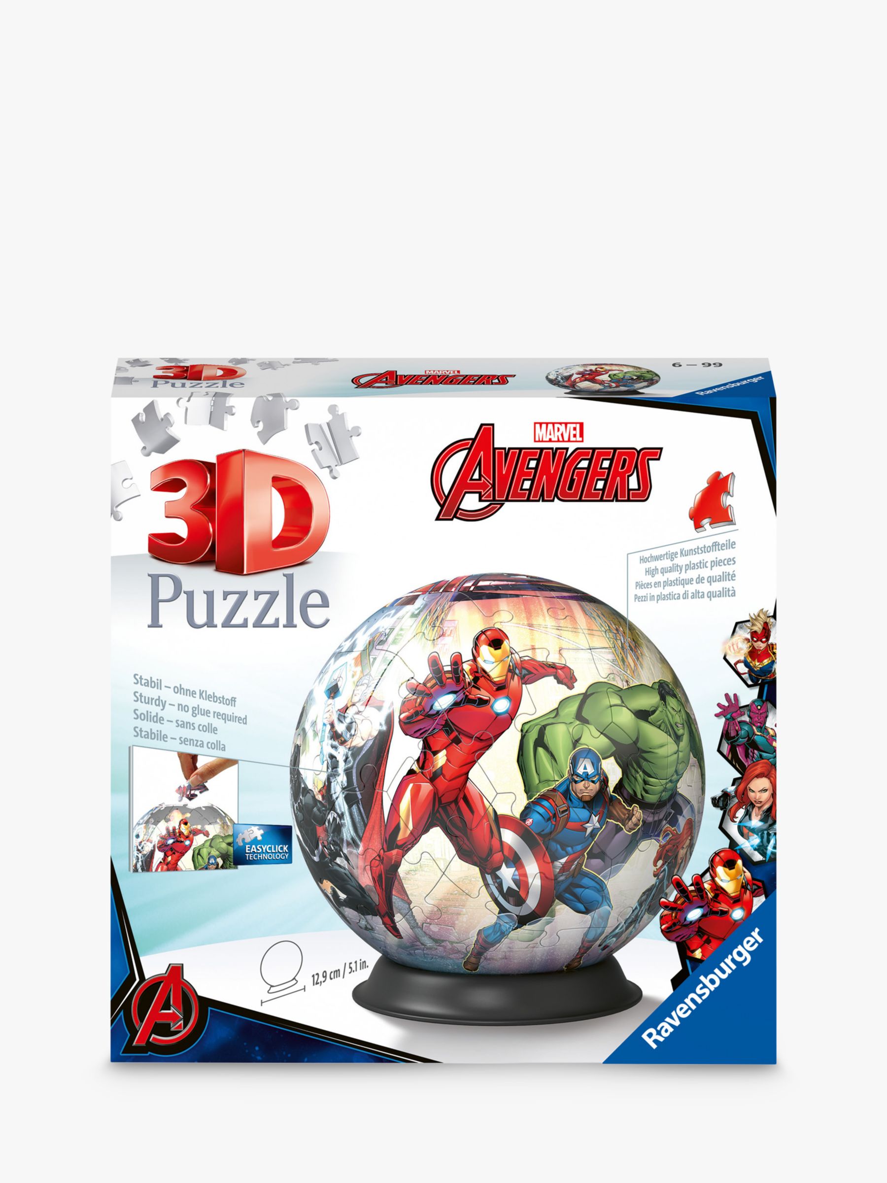 Ravensburger Disney Avengers 3D Puzzle Ball, 72 Pieces