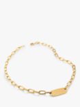 Monica Vinader Oval ID Chain Necklace, Gold