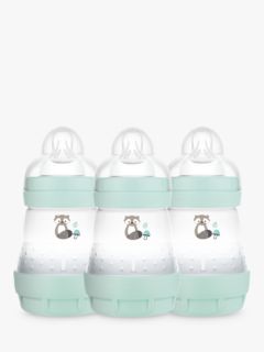 MAM Easy Start Anti-Colic Self Sterilising Baby Bottles, 160ml, Pack of 3, Blue