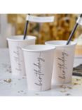 Ginger Ray Birthday Luxe Paper Cups, Champagne, Pack of 8, 255ml