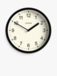 Jones Clocks Modern Analogue Wall Clock, 20cm, Matt Black
