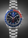 Seiko SSC913P1 Men's Prospex Speedtimer Go Large Solar Chronograph Bracelet Strap Watch, Silver/Blue