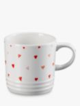 Le Creuset Stoneware Mini Hearts Mug, 350ml, White/Pink