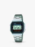 Casio Unisex Retro Digital Bracelet Strap Watch, Silver A168WA-1YES