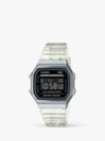 Casio Unisex Retro Digital Resin Strap Watch, Clear/Black A168XES-1BEF