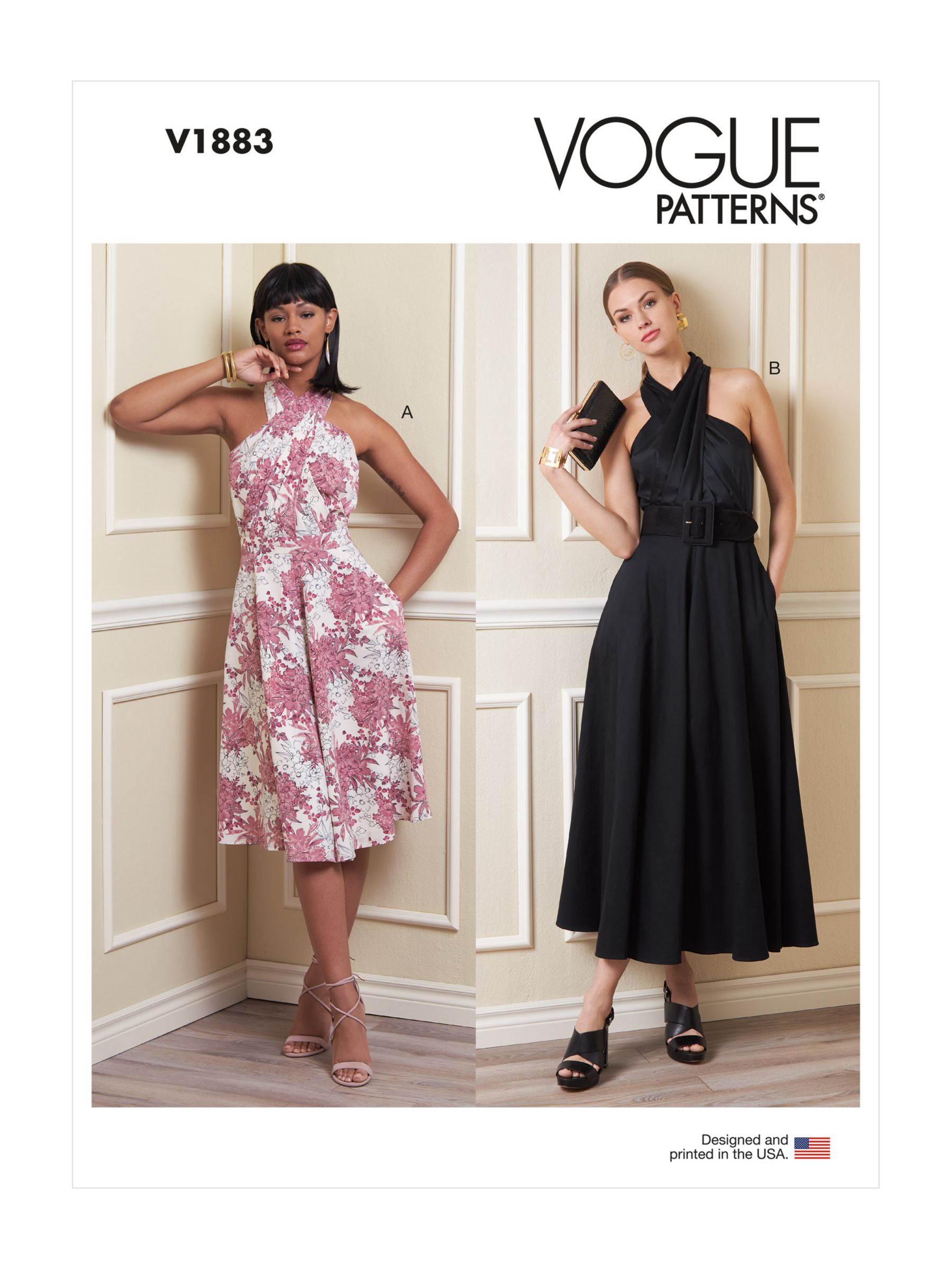 Vogue Misses' Criss Cross Halter Dress Sewing Pattern, V1883A5