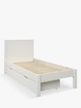 Stompa Classic Wooden Bed Frame with Pair of Drawers, Single, White