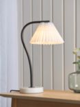 John Lewis Marble Pleat Table Lamp, Matt Black