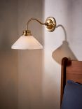 John Lewis Tula Opaline Wall Light, Matt Antique Brass