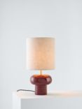 John Lewis Squash Ribbed Ceramic Table Lamp, Damson