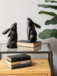 Libra Interiors Hare Bookend Sculpture, Set of 2, Metallic Bronze