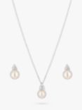 Simply Silver Freshwater Pearl Jewellery Set, Silver