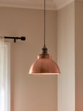 John Lewis Baldwin Small Pendant Ceiling Light, Brushed Copper