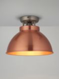 John Lewis Baldwin Semi Flush Ceiling Light, Brushed Copper