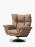 Halo Boss Leather Swivel Chair, Metal Leg, Tipped Taupe