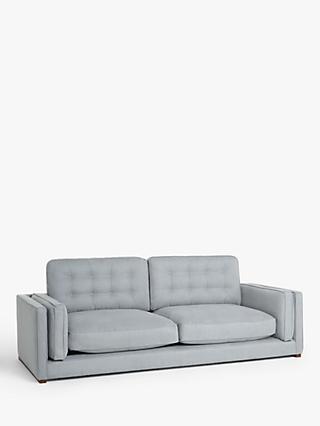 John Lewis + Swoon Lyon Large 2 Seater Sofa, Dark Leg, Weave Nickle Grey