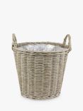 Ivyline Woven Rattan Outdoor Basket Planter