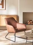 John Lewis ANYDAY Form Faux Leather Accent Chair, Black Metal Leg, Tan Faux Leather