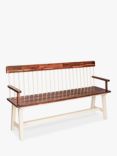 Ivyline Broadway Acacia Wood 3-Seater Garden Bench, Cream/Natural