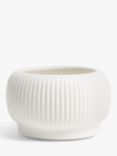 John Lewis Ribbed Ceramic Candle Holder, White