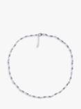 Nina B Sterling Silver Slim Twisted Link Necklace, Silver