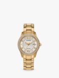 Citizen FE1147-79P Women's Silhouette Crystal Eco-Drive Date Bracelet Strap Watch, Gold