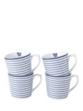 Laura Ashley Blueprint Candy Stripe Mug, Set of 4, 320ml, Blue/White