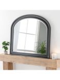 Yearn Vogue Overmantle Wood Frame Bevelled Edge Wall Mirror, 83 x 105cm, Black