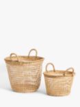 John Lewis Woven Seagrass Laundry Baskets, Set of 2, Natural