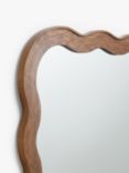 John Lewis Wiggle Wood Frame Wall Mirror, 75 x 60cm, Walnut Finish