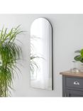 Yearn Delicacy Arched Wood Frame Wall Mirror, 120 x 45cm, Black